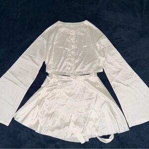 White Satin Two-Piece Set